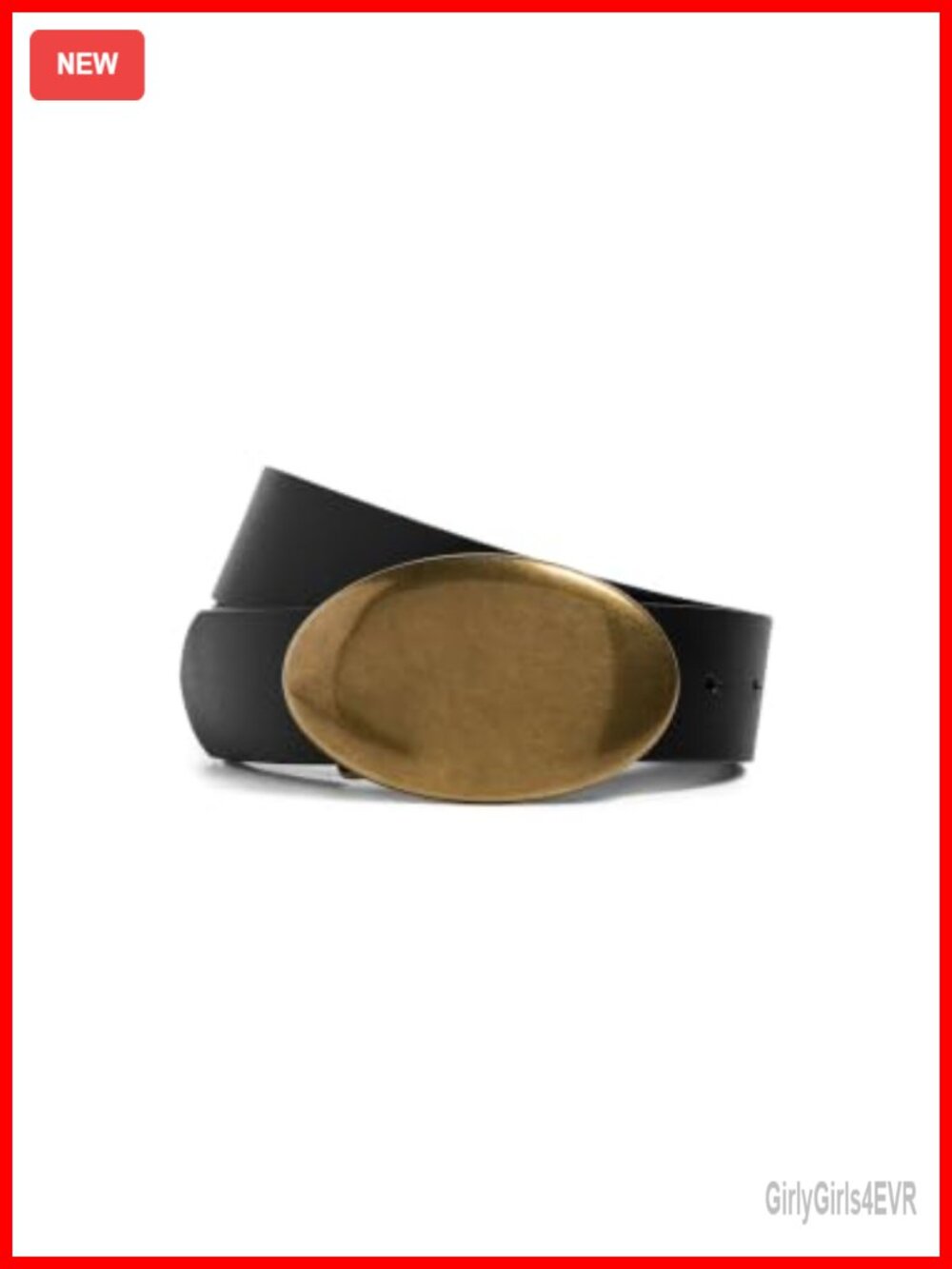 Oval Plaque Belt Large Solid Buckle Classic Fit